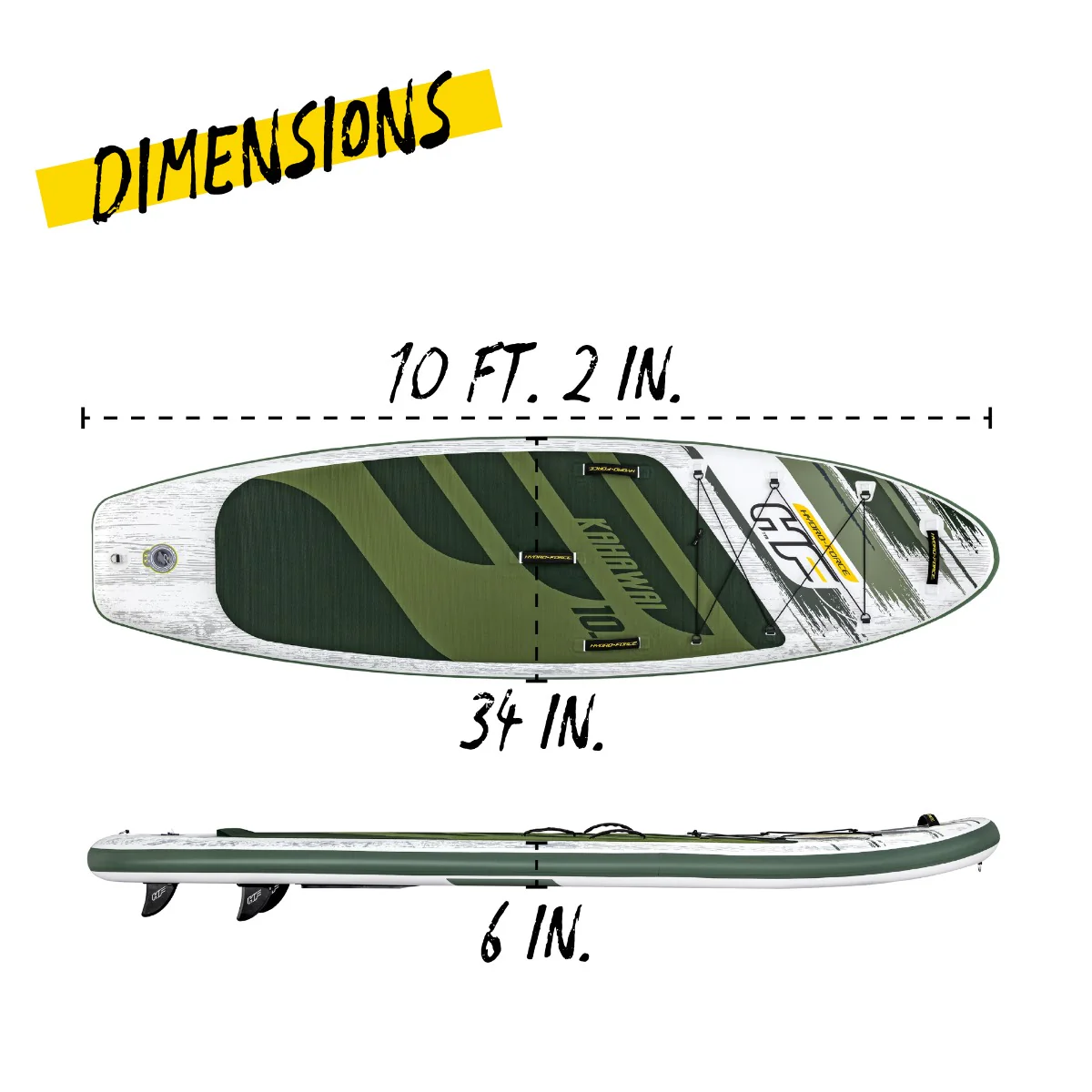 Hydro-Force 10Ft 2" SUP Inflatable Paddle Board Set Kahawai - Image 8