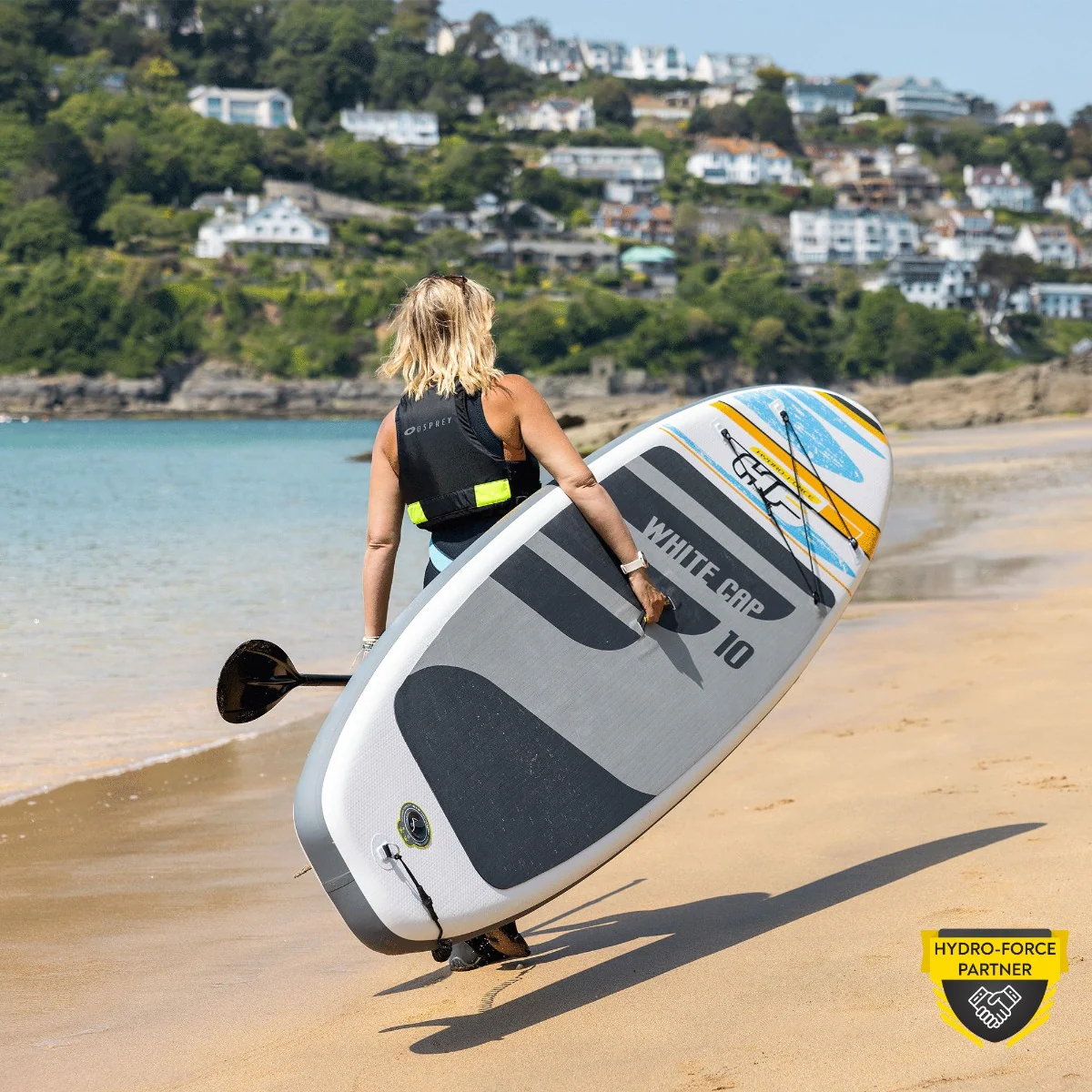 Hydro-Force 10FT SUP Inflatable Paddle Board Set White Cap - Image 2