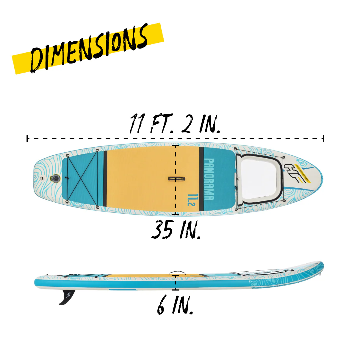 Hydro-Force 11FT SUP Inflatable Stand Up Paddle Board Set - Panorama - Image 6