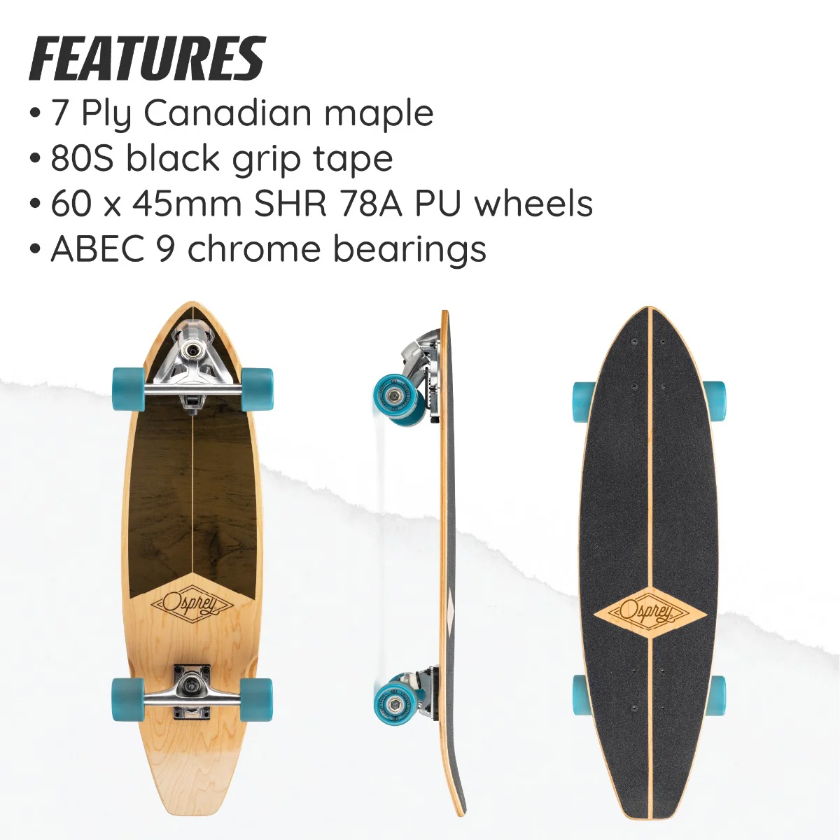 29" Cruiser Skateboard - Segment Carve Board - Image 7