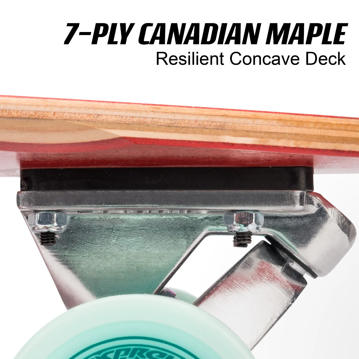40" Pintail Longboard Skateboard - Wood Gradient - Image 4