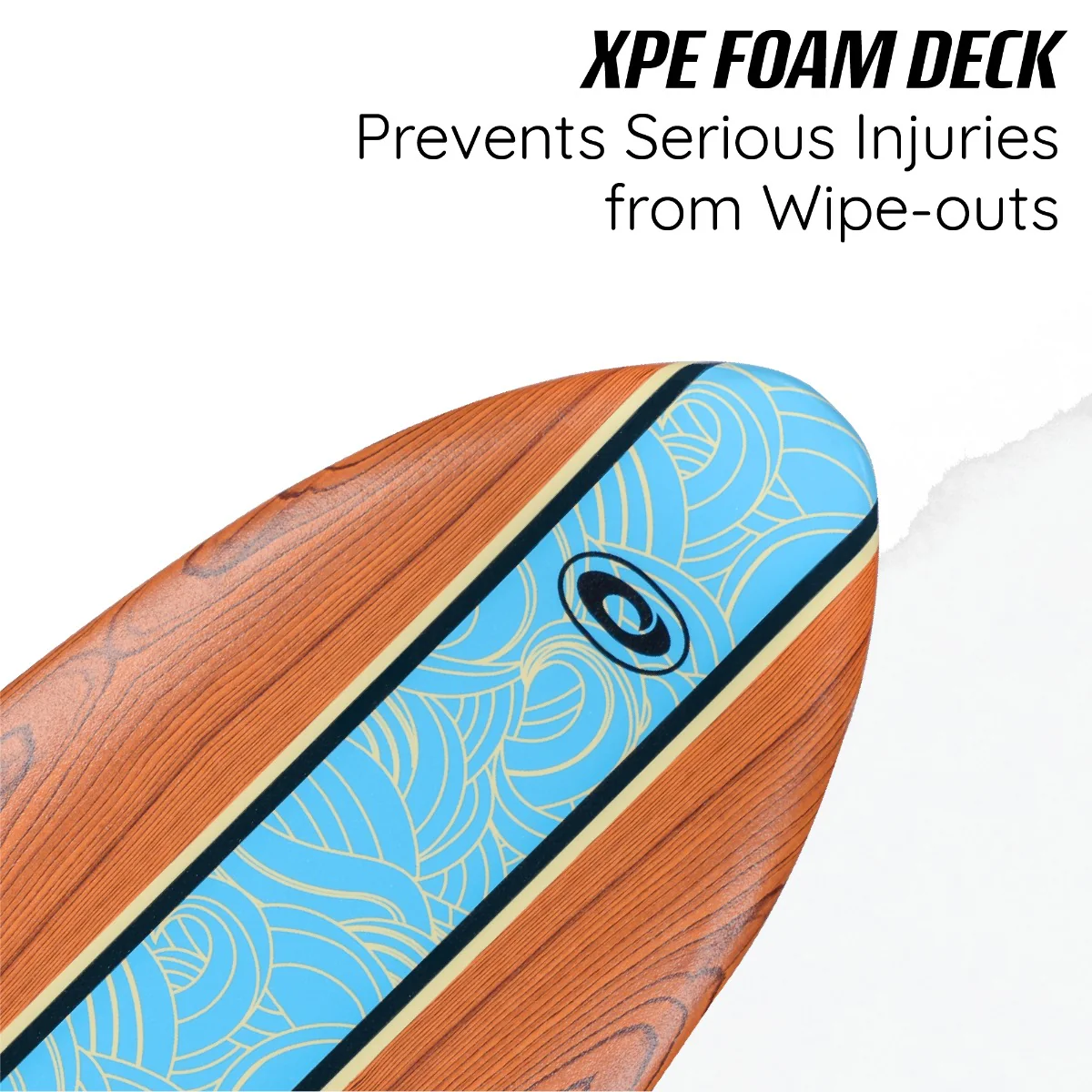 5ft 8in Foam Surfboard - Wood - Image 4