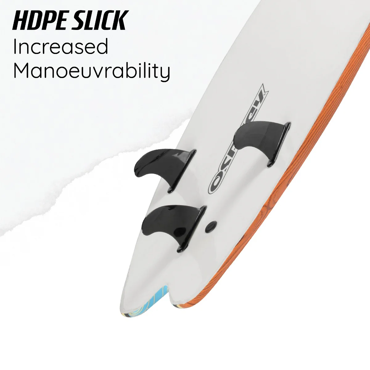 5ft 8in Foam Surfboard - Wood - Image 5