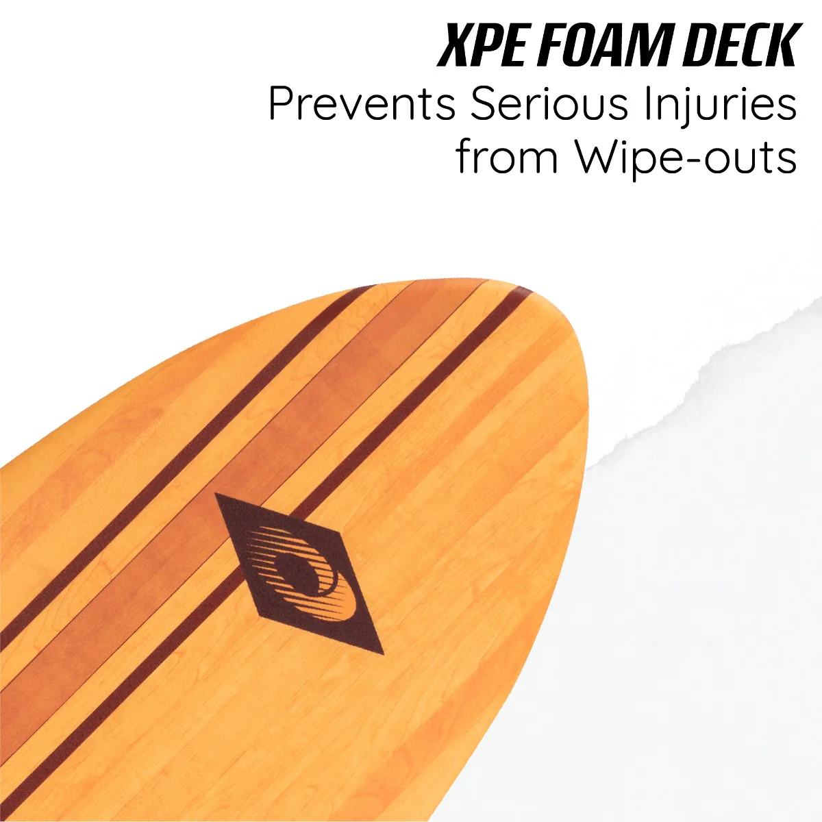 5ft 8in Foam Surfboard- Pinstripe - Image 6