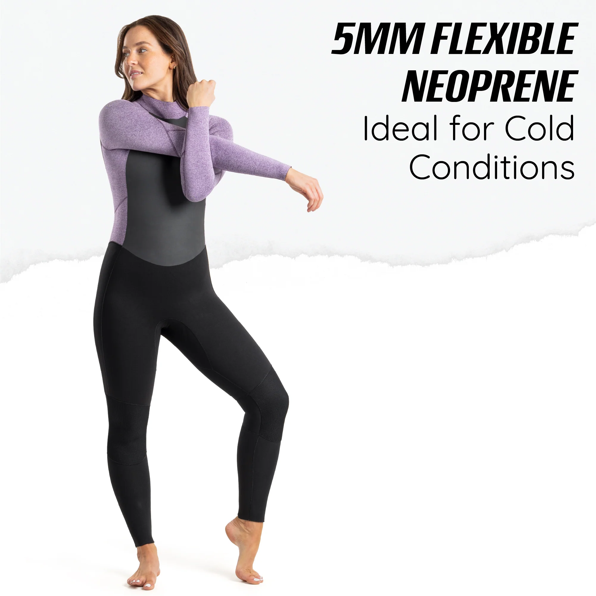 Womens 5mm Zero Full Length Wetsuit - Purple - Image 3