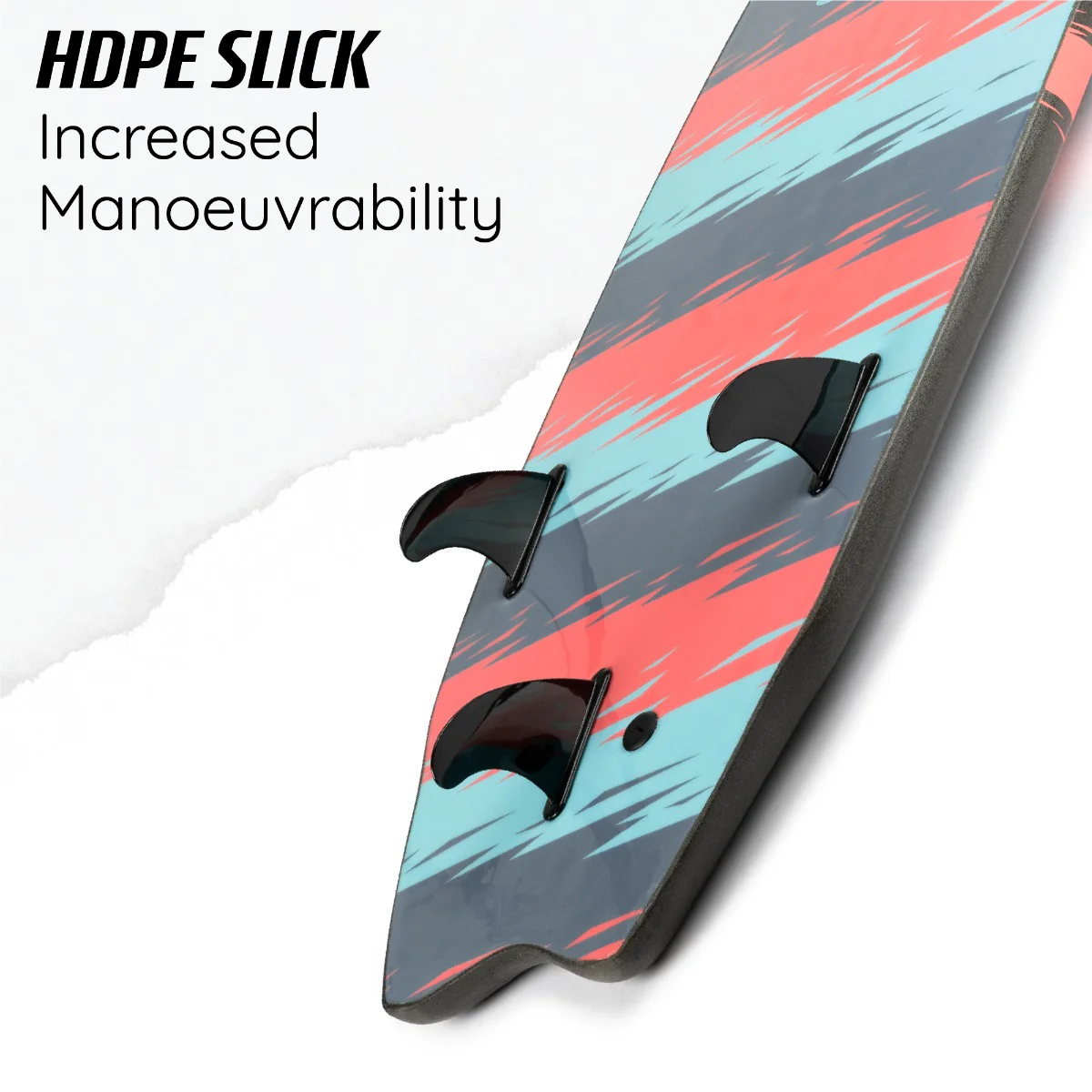 6ft Foam Surfboard - Jagged Stripe - Image 4