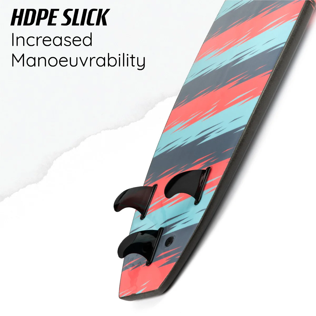 7ft 2in Foam Surfboard - Jagged Stripe - Image 4