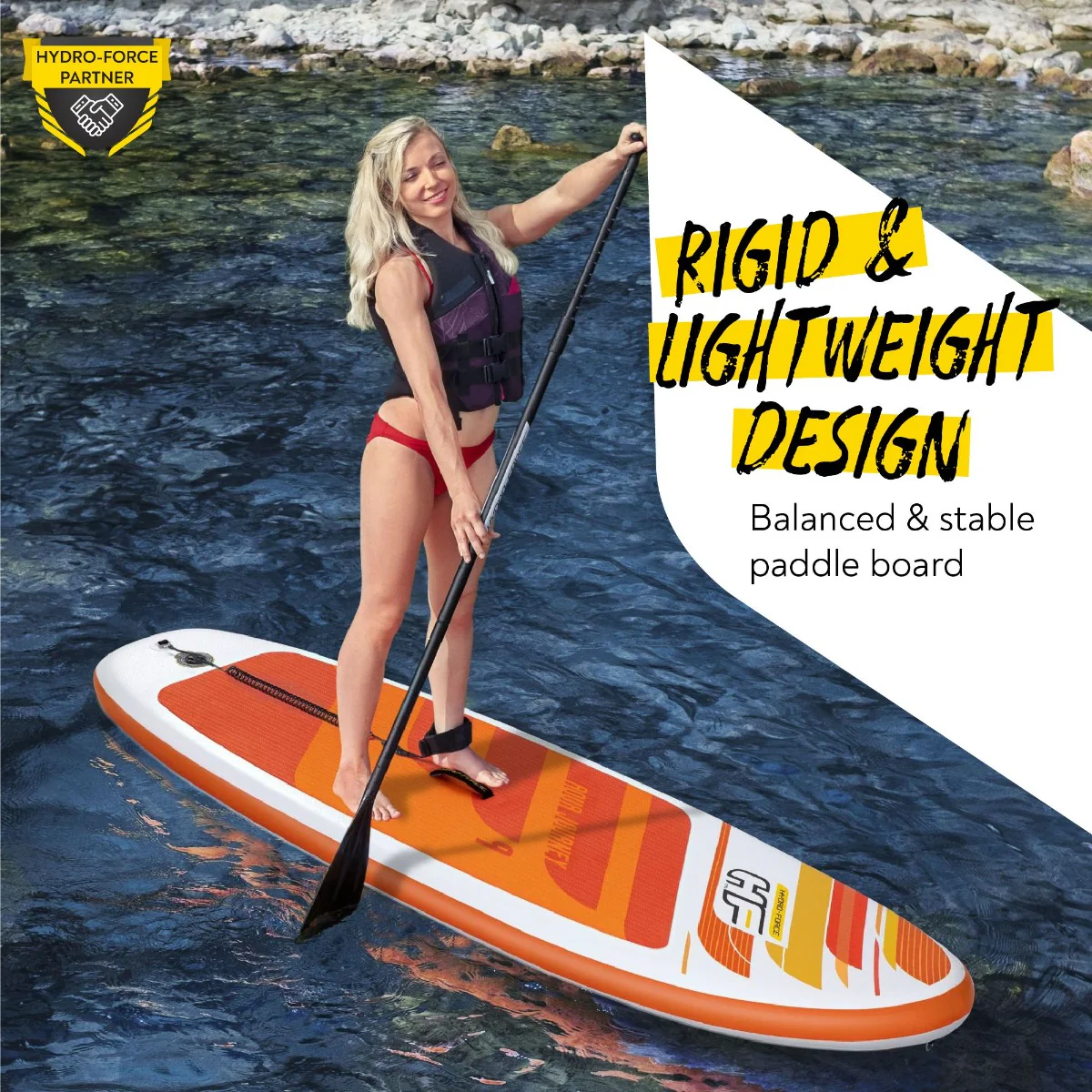 Hydro-Force 9FT SUP Inflatable Stand Up Paddle Board Set Aqua Journey - Image 3