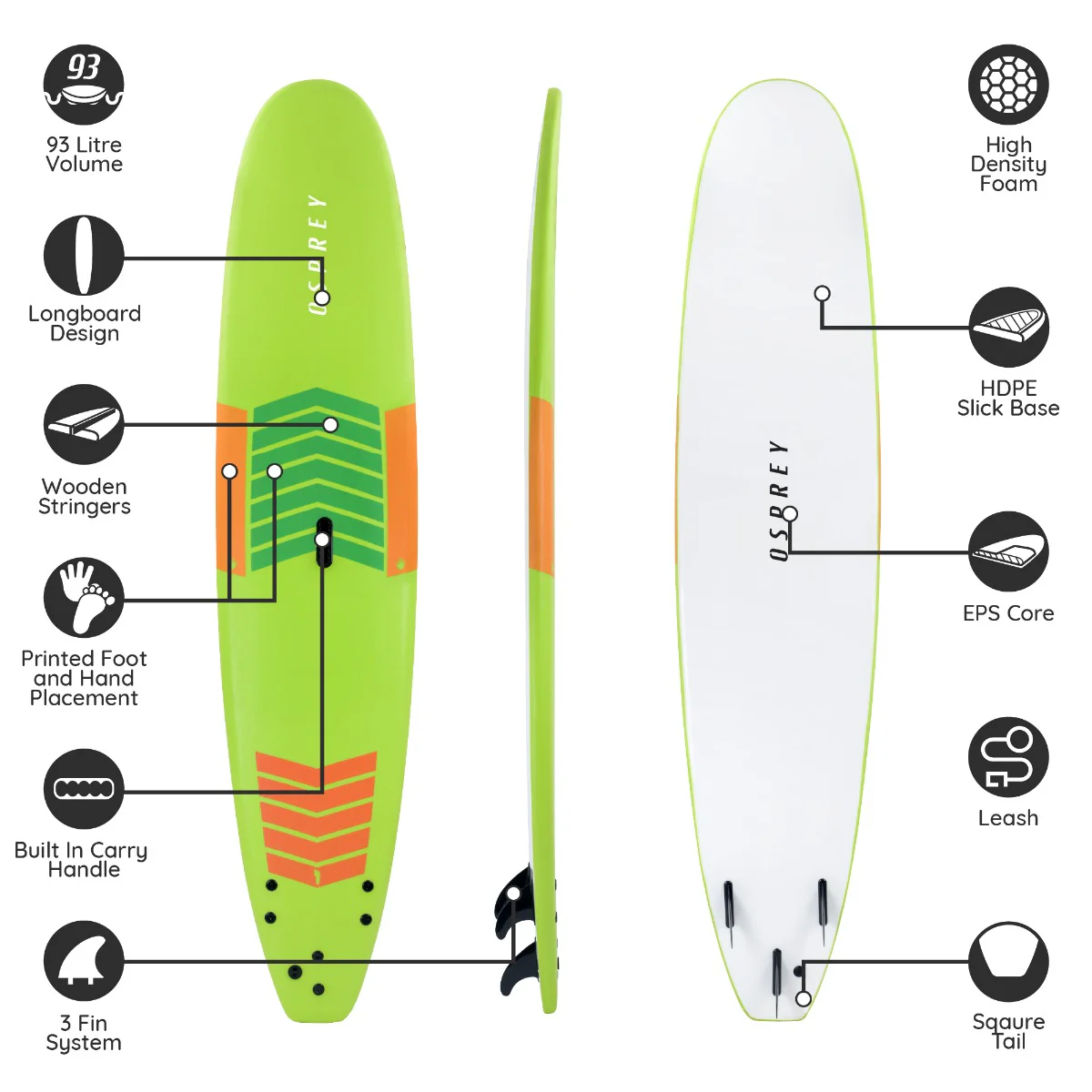 9ft 3in Foam Surfboard - Learn To Surf - Image 6