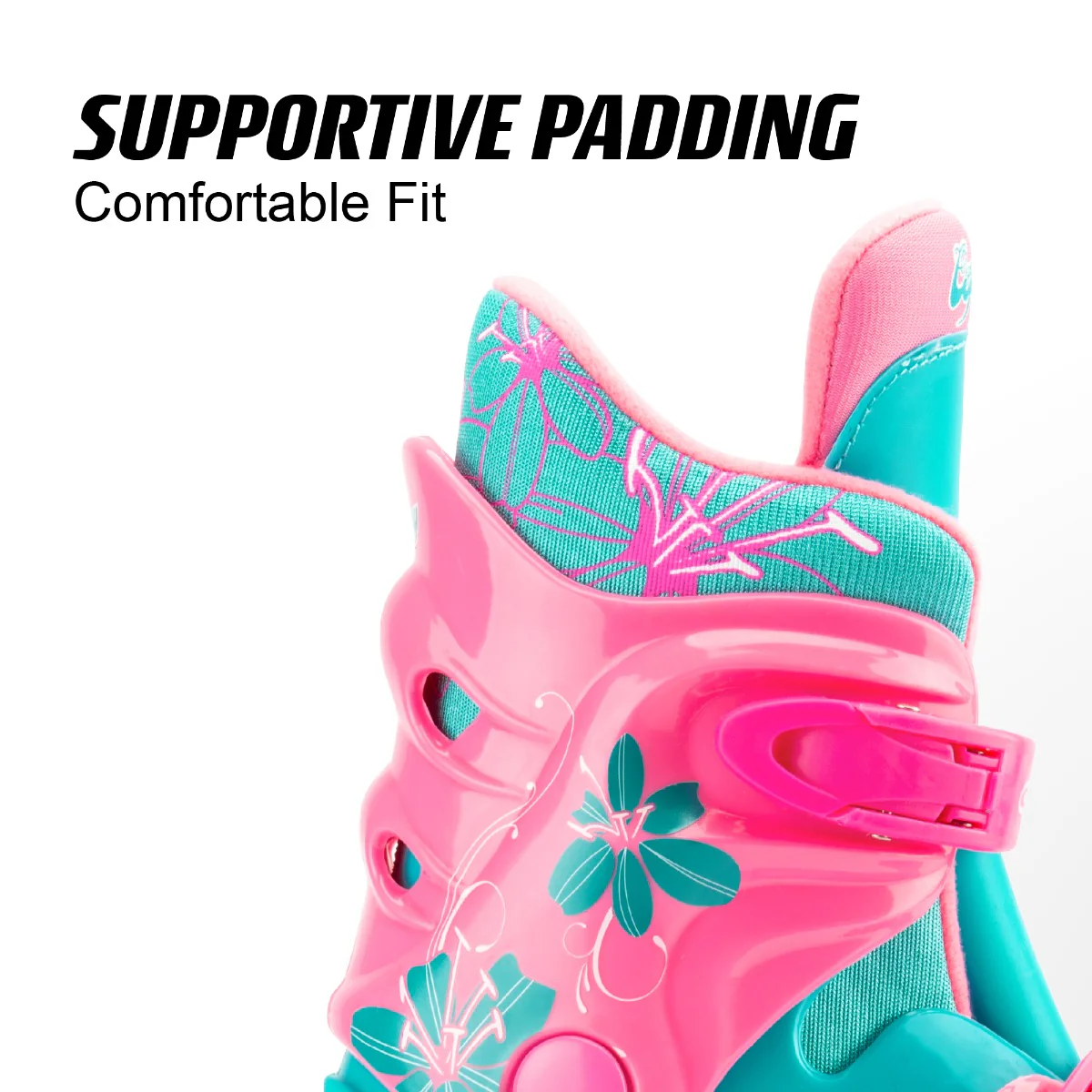 Kids Adjustable Quad Roller Skates - Flower - Image 3