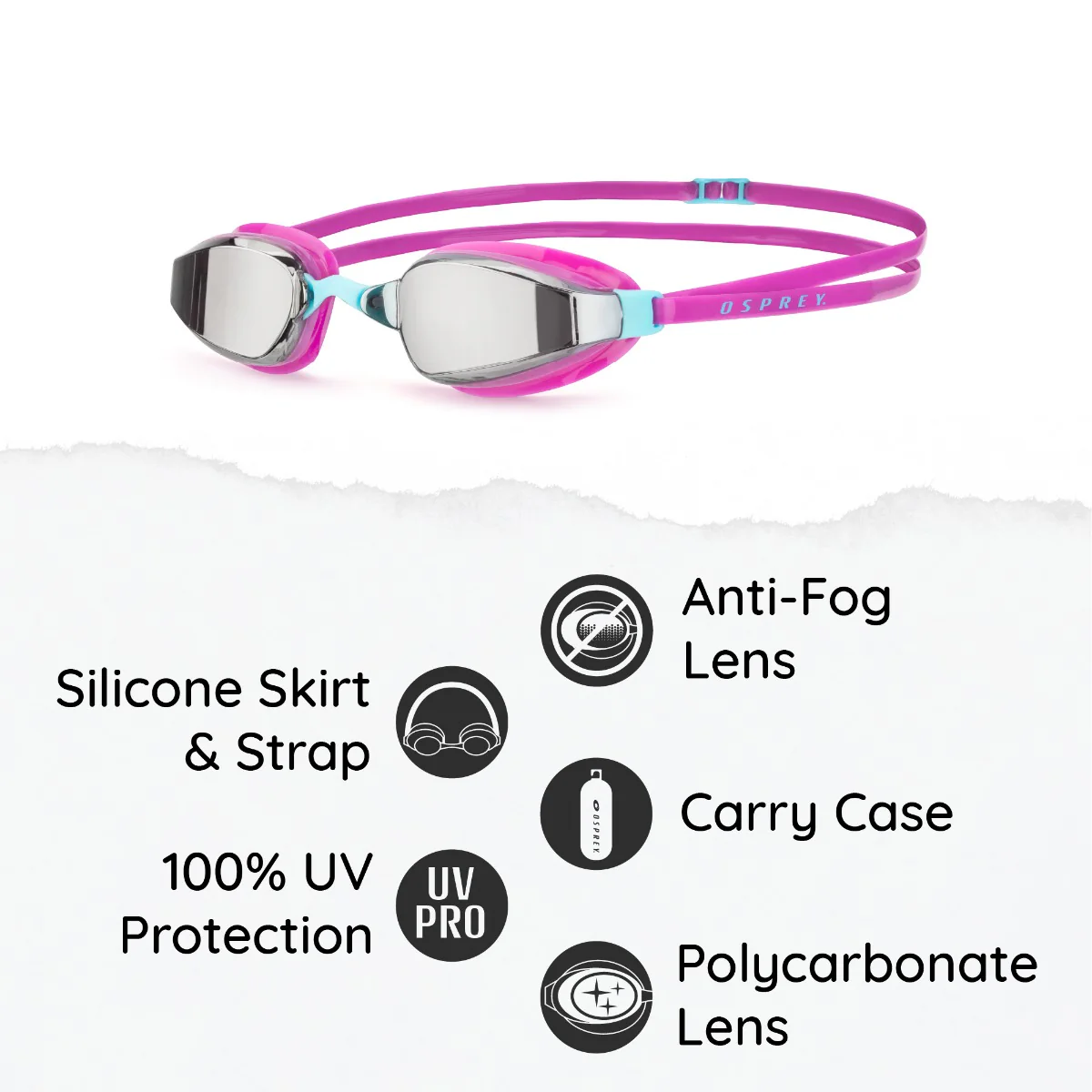 Adult Race Swim Goggles - Purple - Image 5