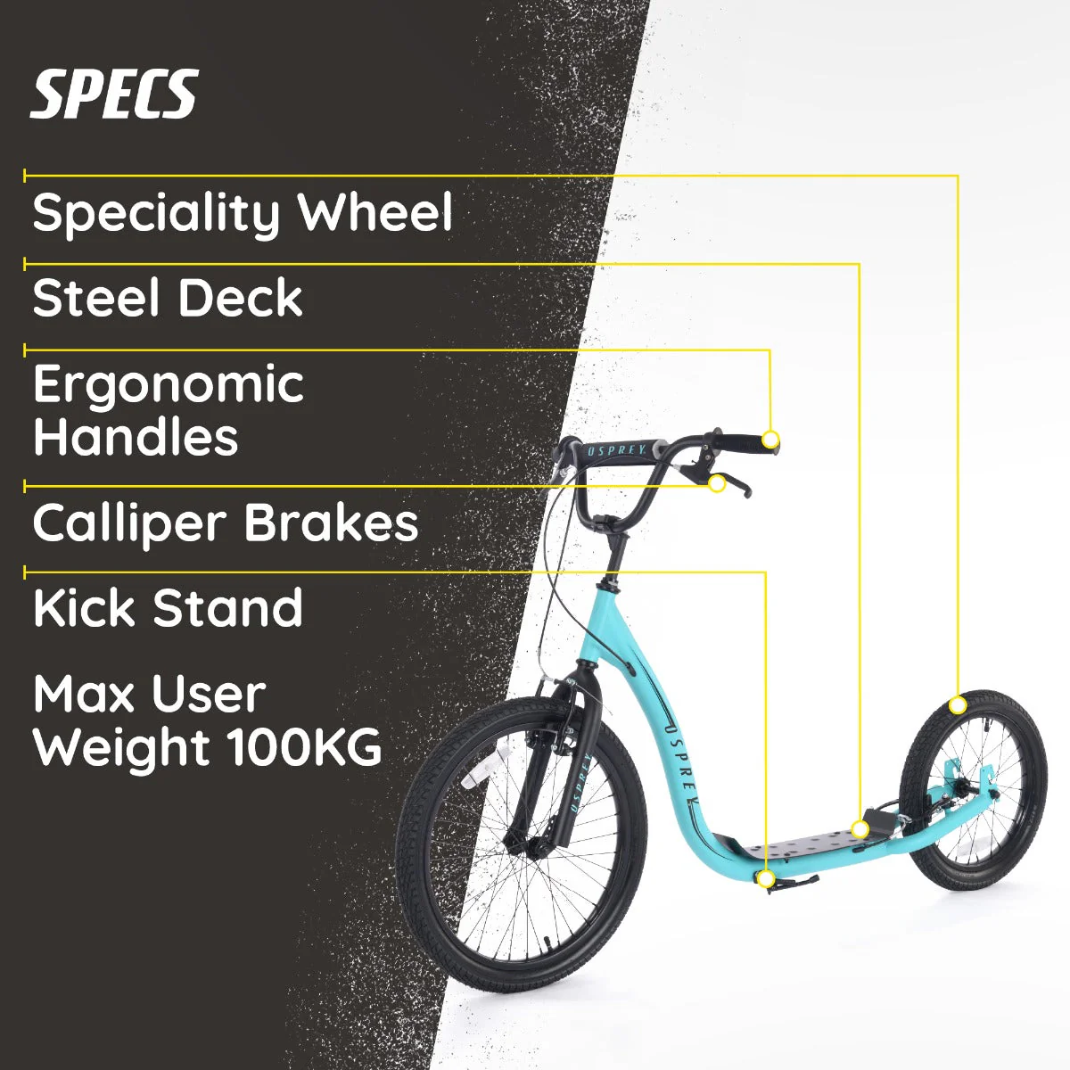 BMX Scooter - Big Wheel - Blue - Image 6