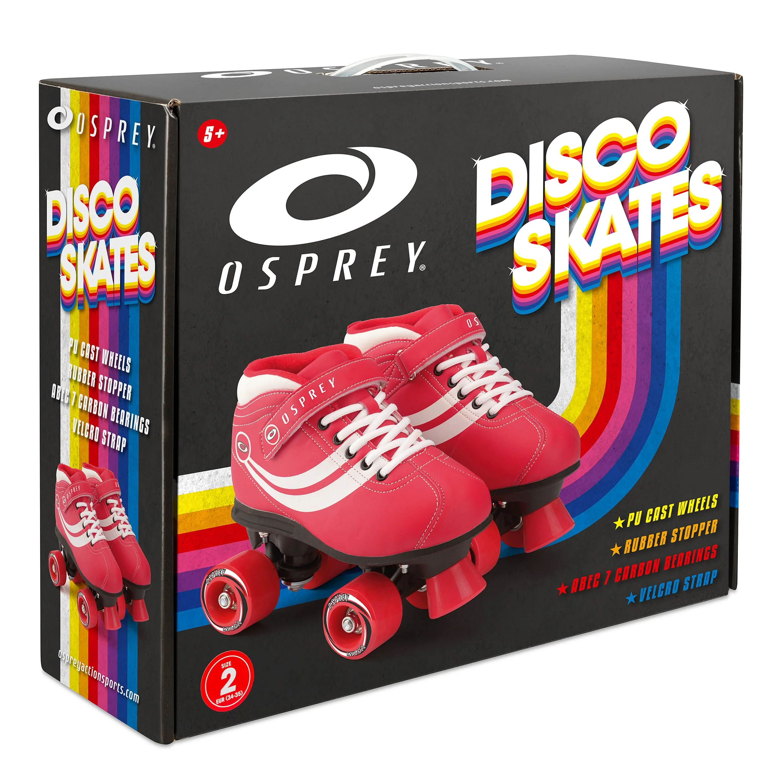 Disco Quad Roller Skates - Red - Image 3