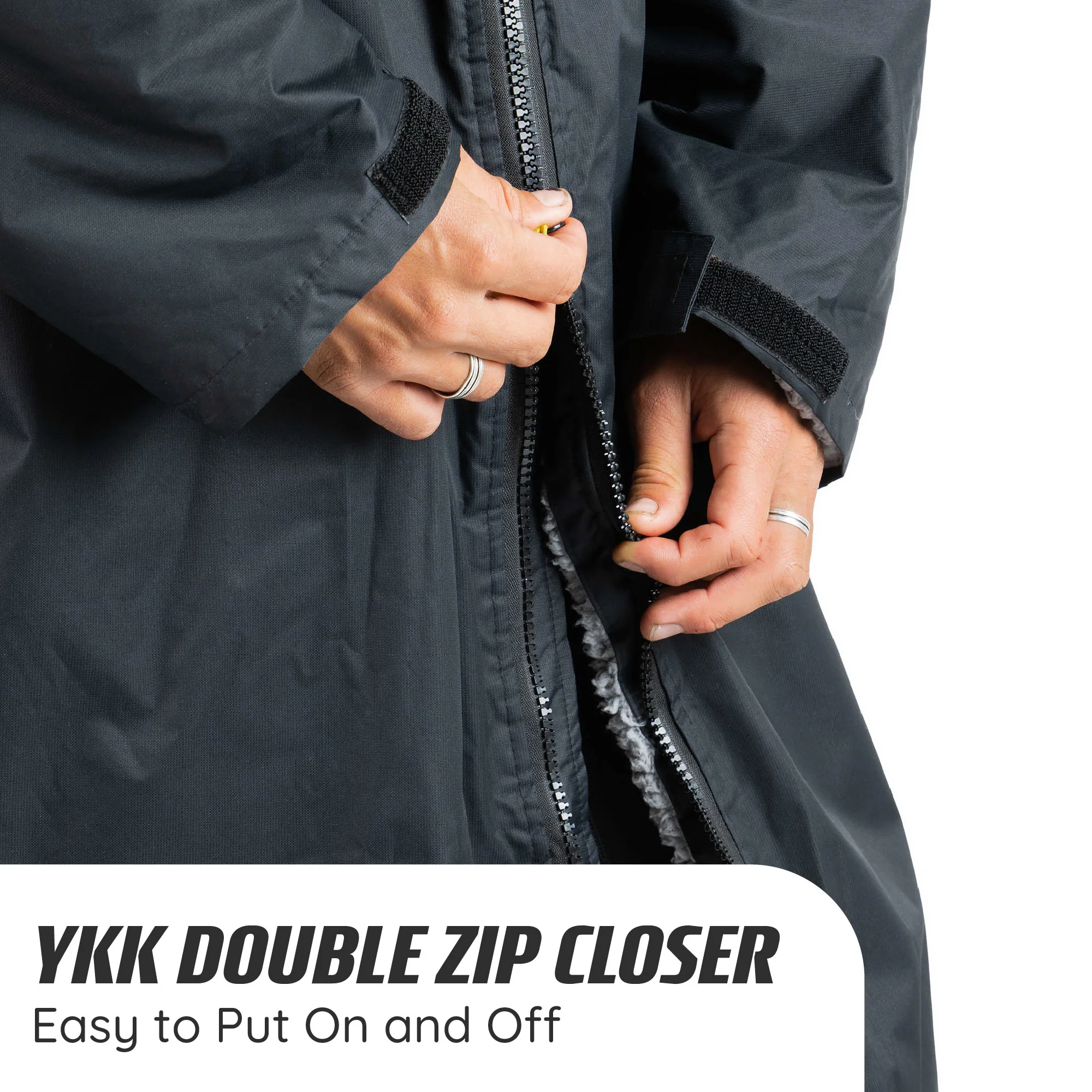 Hooded Changing Robe - Unisex - Black - Image 5