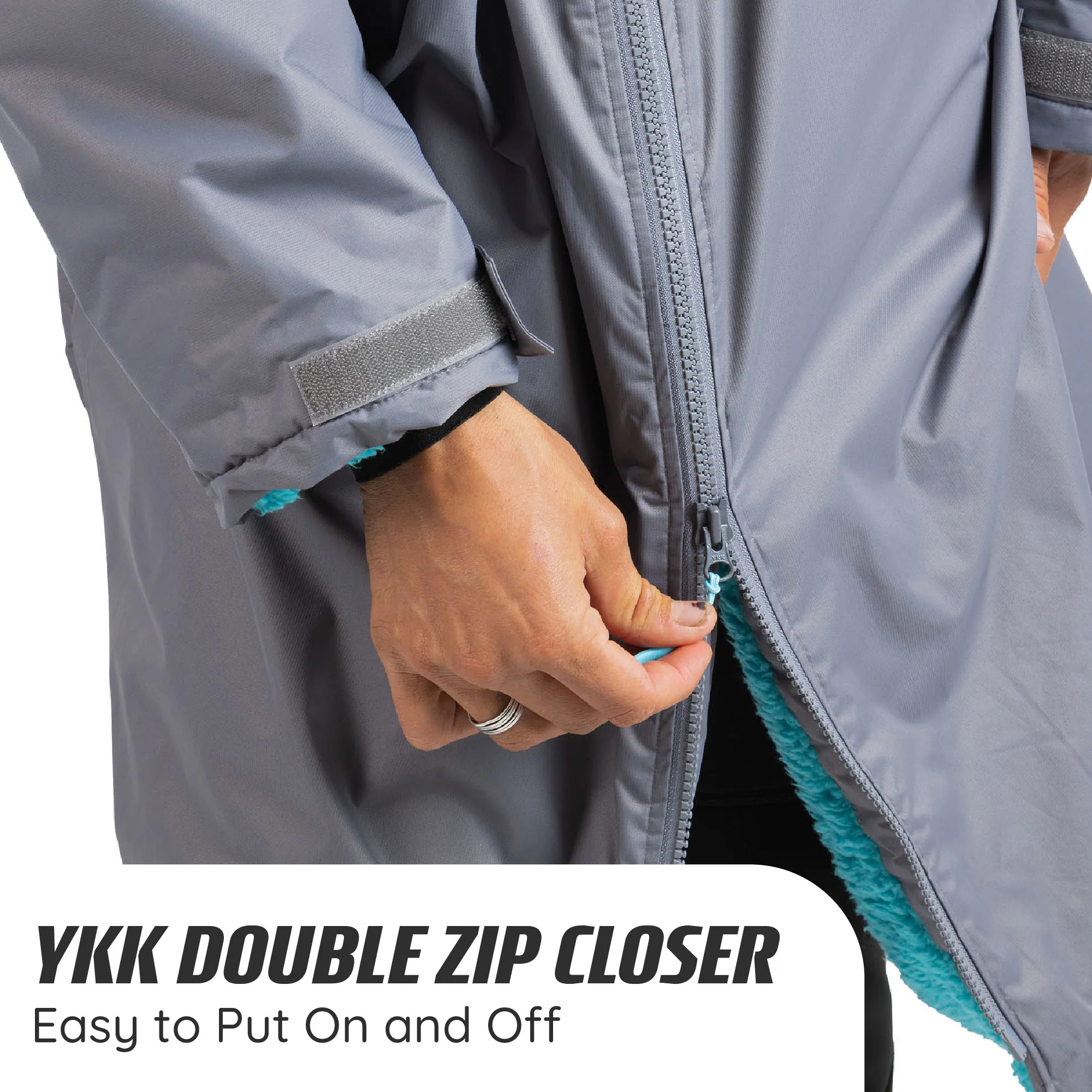 Hooded Changing Robe - Unisex - Grey - Image 4