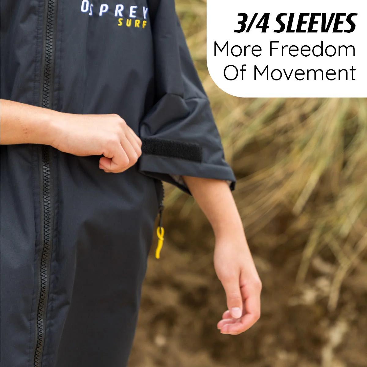 Hooded Kids Changing Robe - Black - Image 4