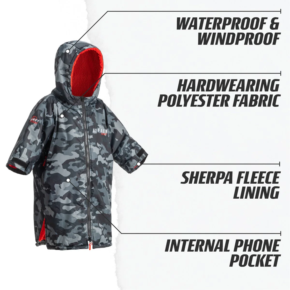 Hooded Kids Changing Robe - Camouflage - Image 8