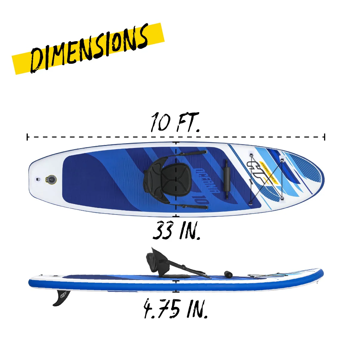Hydro-Force 10FT SUP Inflatable Stand up Paddle Board Set Oceana - Image 9