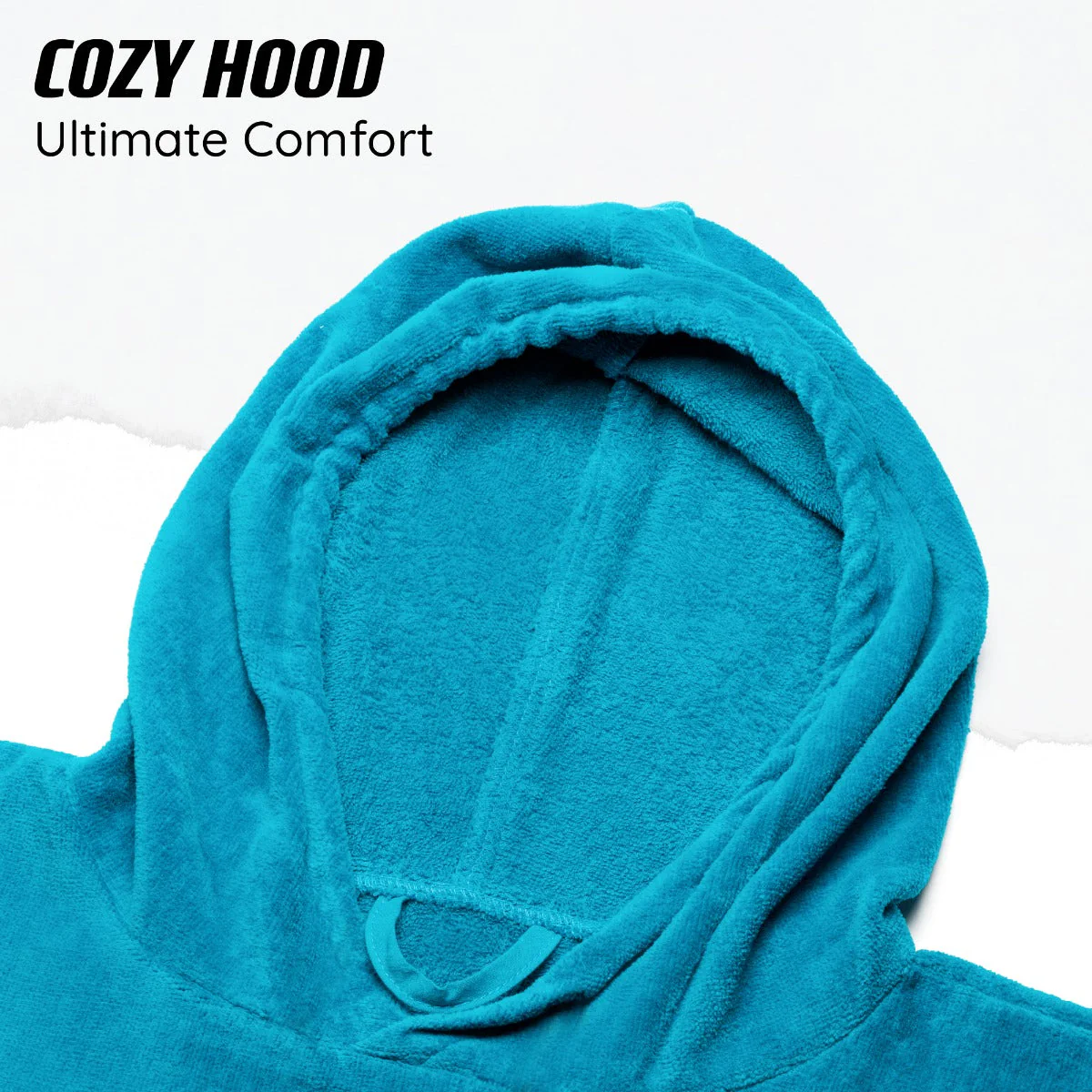 Junior Hooded Poncho Towel - Blue - Image 4