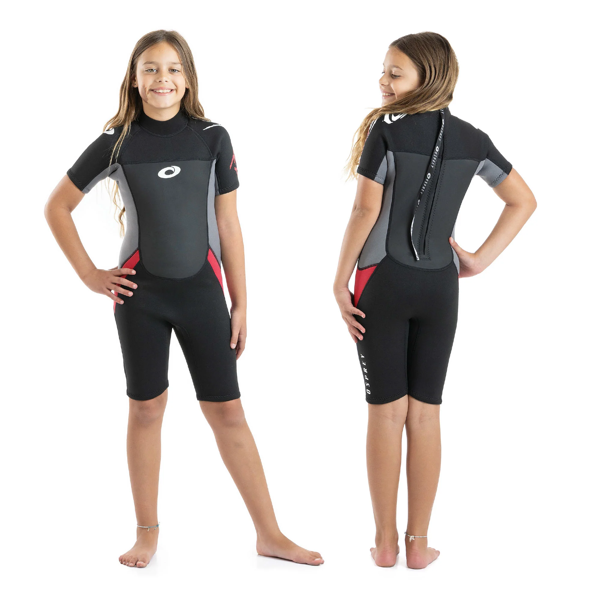 Kids 3mm Origin Shorty Wetsuit - Red - Image 5