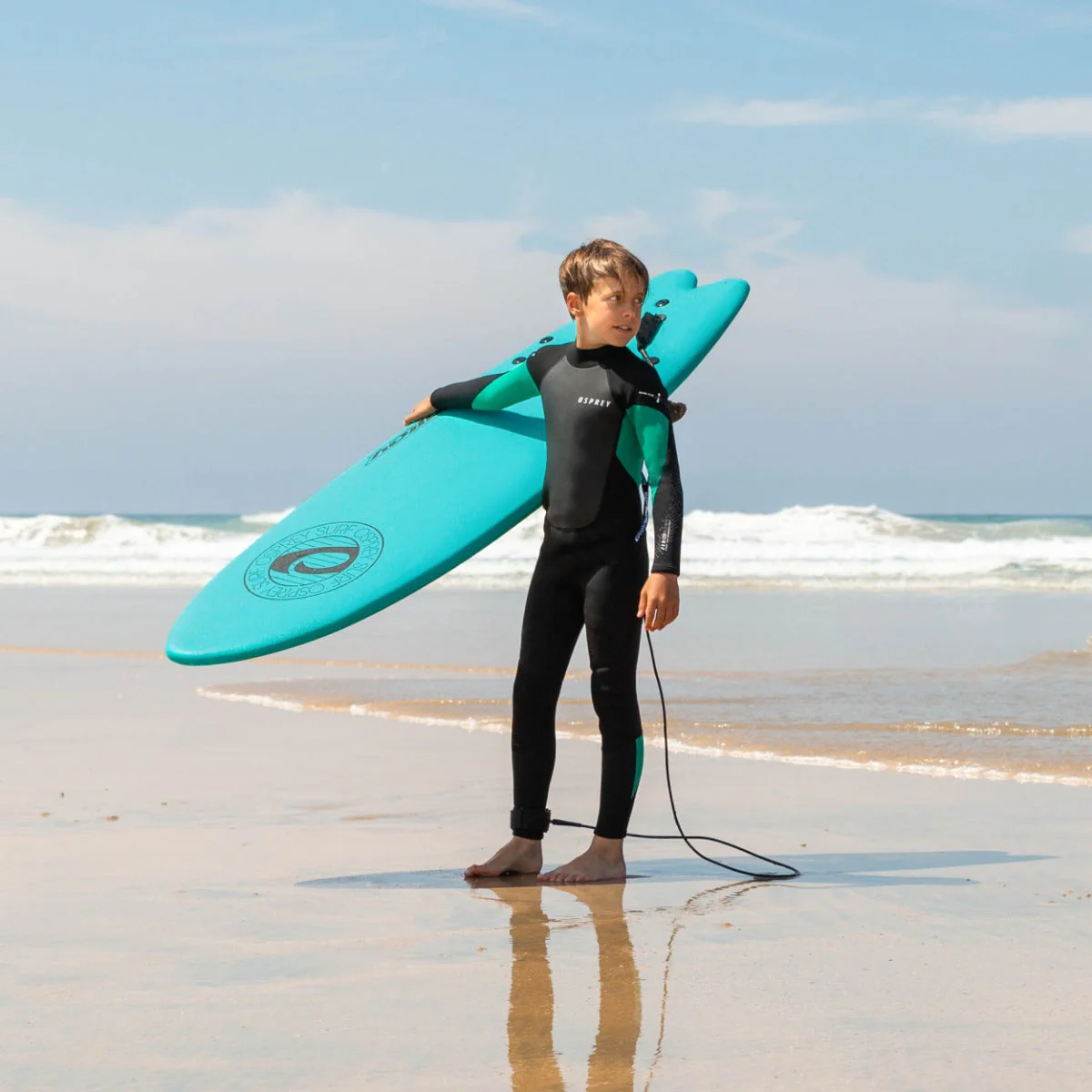 Kids 3mm Zero Full Length Summer Wetsuit - Green - Image 2