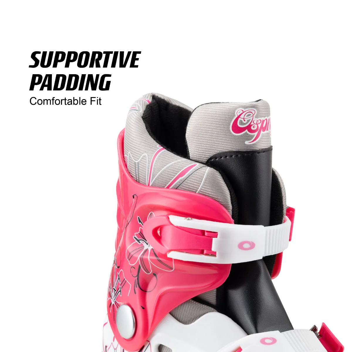 Kids Adjustable Quad Roller Skates - Pink - Image 4