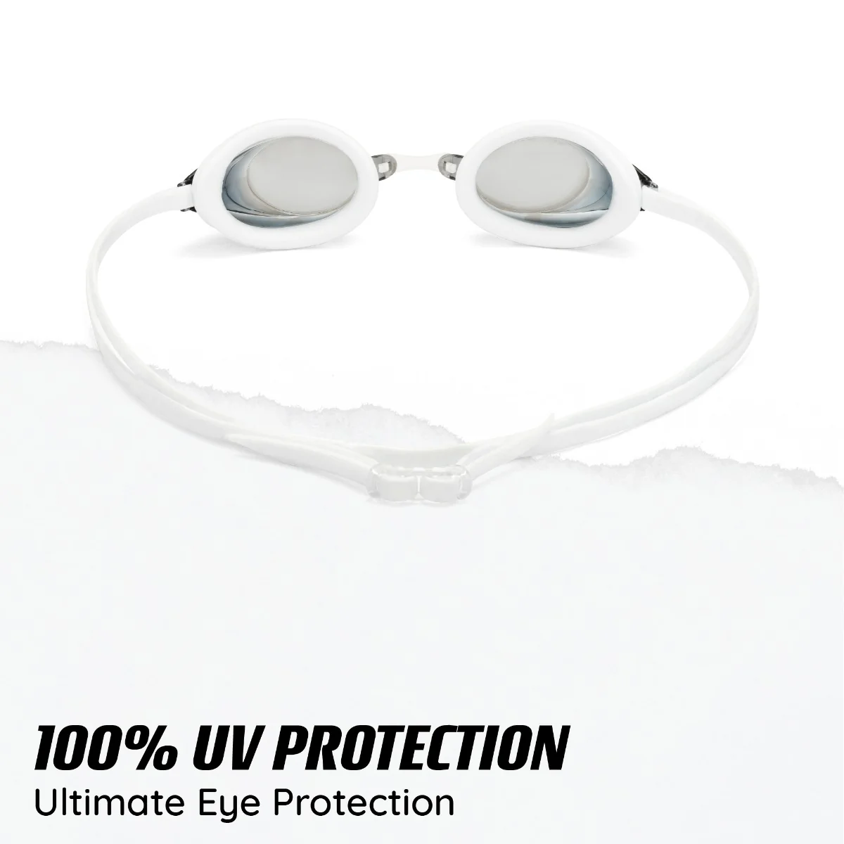 Kids Pro Race Swim Goggles - White - Image 2