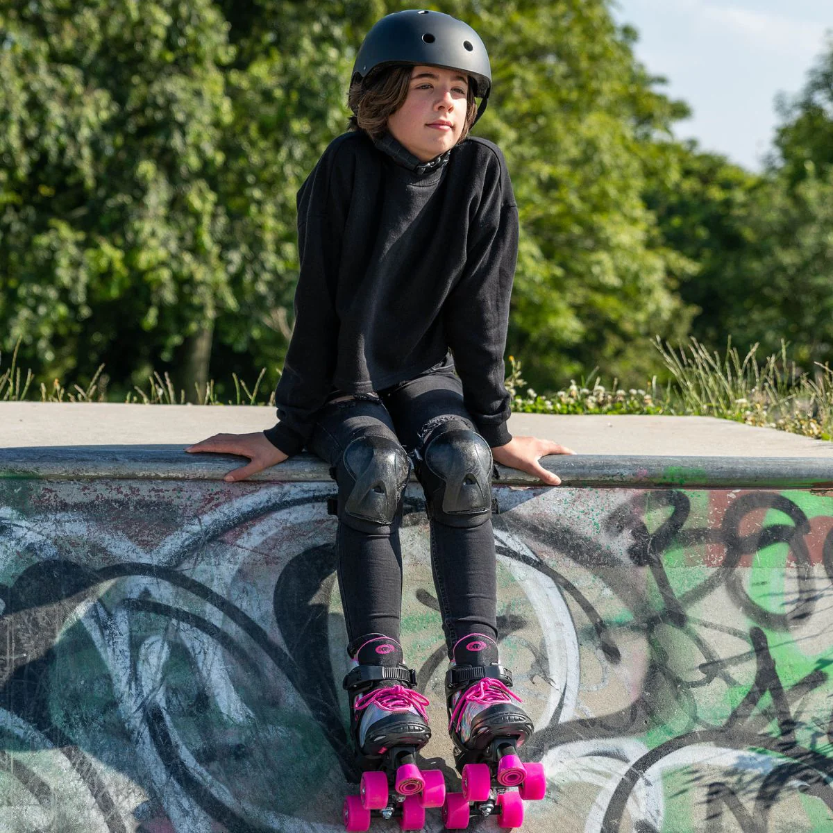 Kids Surge Semi-Soft Quad Skates - Pink - Image 2