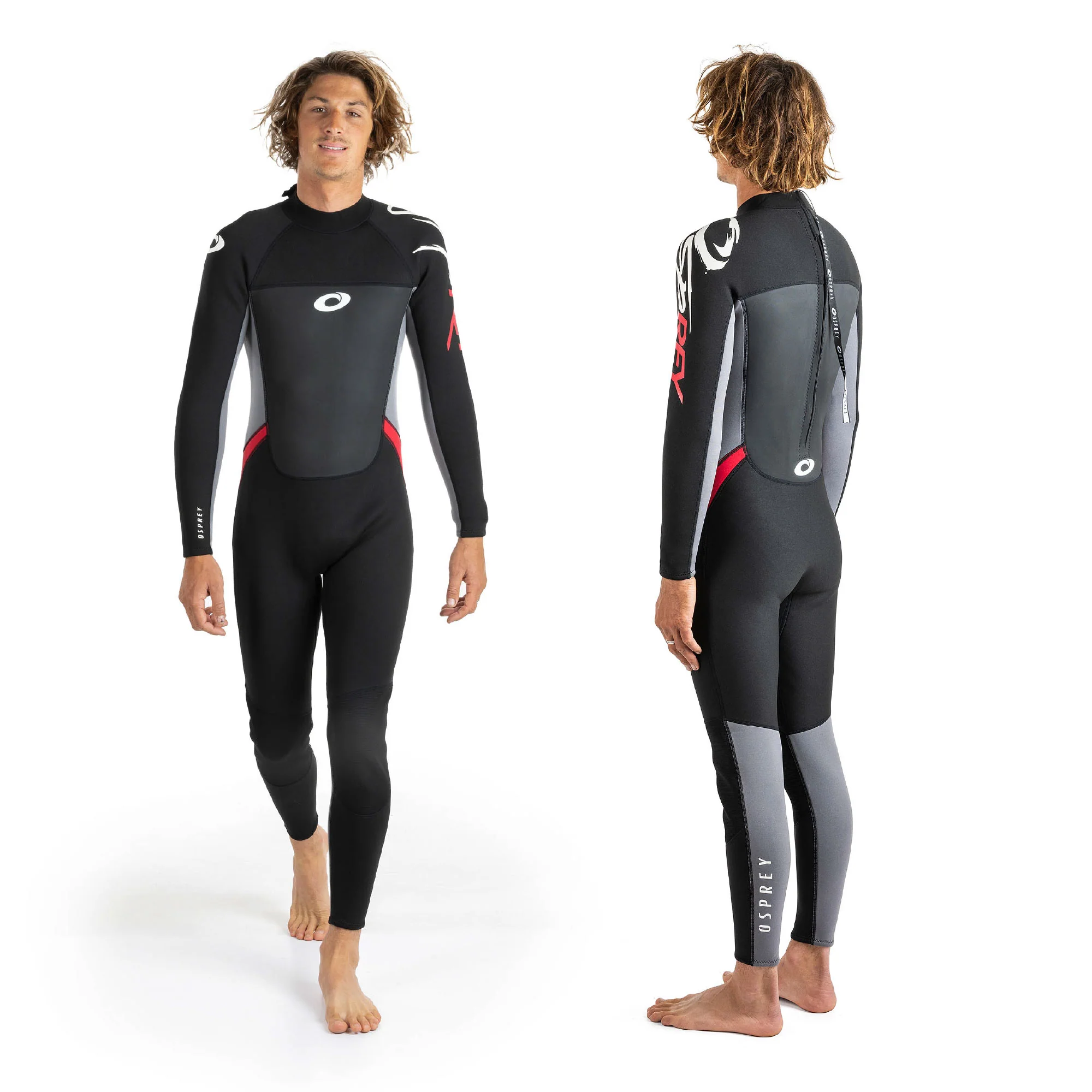 Mens 3mm Origin Full Length Wetsuit - Red - Image 5