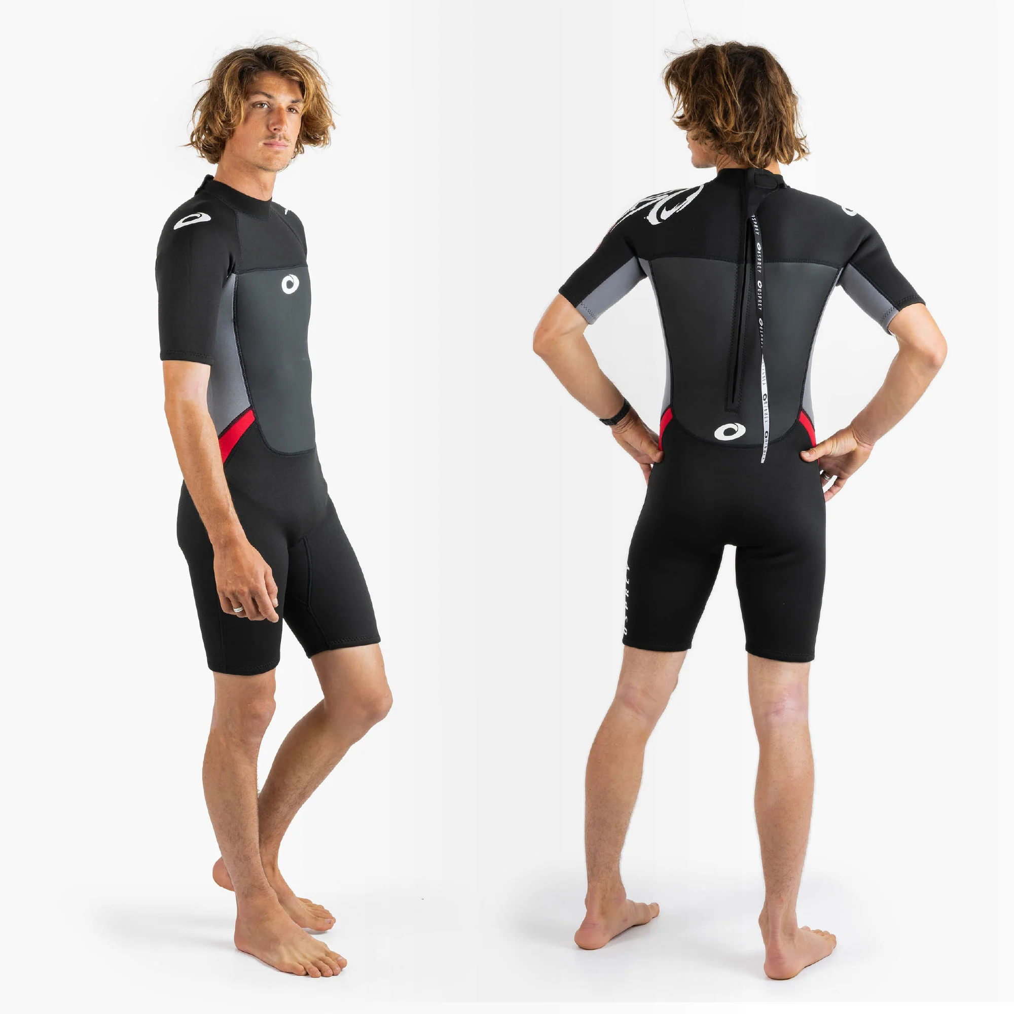Mens 3mm Origin Shorty Wetsuit - Red - Image 6